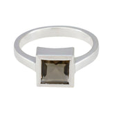 Angeles Brown Solitaire Ring for Women - Elegant Gemstone Smoky Quartz Brown